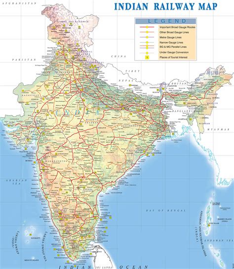 railway line map of india