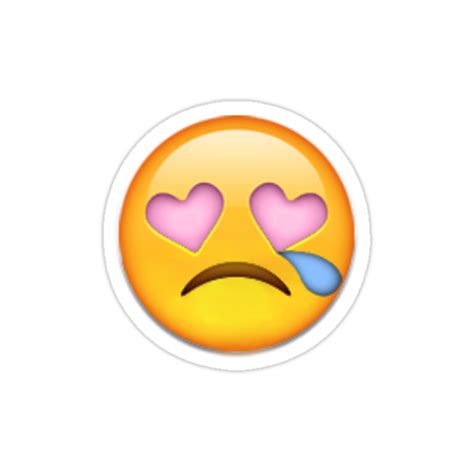 Sad Heart Eyes Emoji Stickers By Sweatsurprise Redbubble