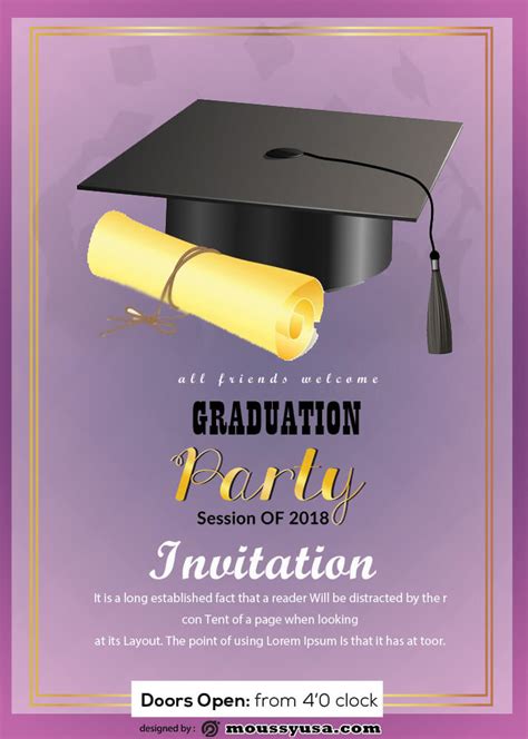 graduation celebration invitation psd template