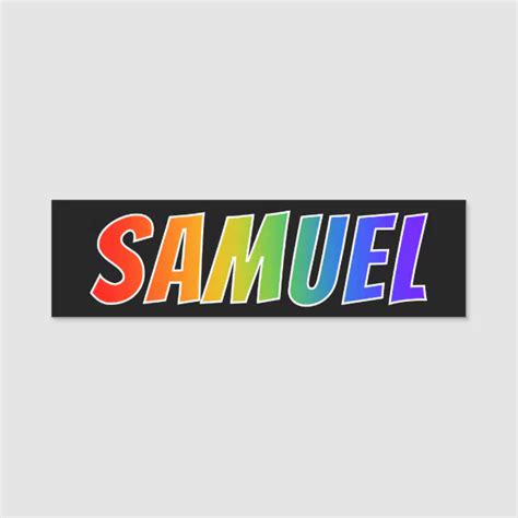 First Name Samuel Fun Rainbow Coloring Name Tag Zazzle