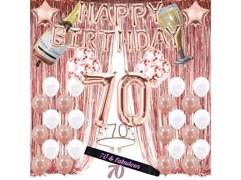 Rose Gold 70th Birthday Decorations For Women 70 Birthday Etsy