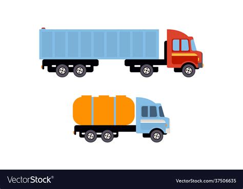 Truck Or Lorry As Motor Vehicle And Urban Vector Image