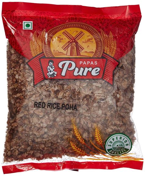 Papas Pure Red Rice Poha 200g Grocery And Gourmet Foods