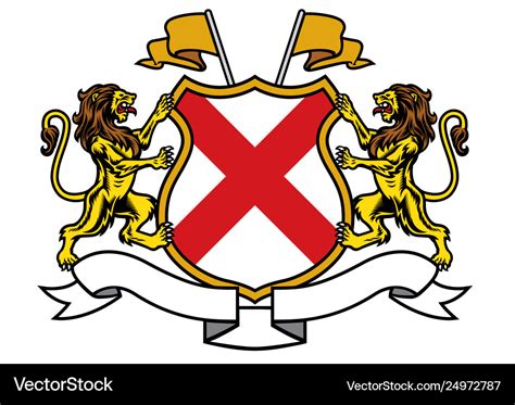 Lion Heraldry In Classic Coat Arms Style Vector Image