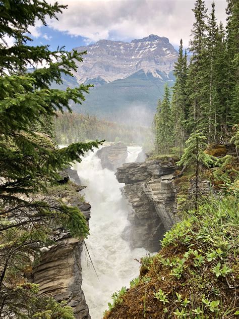 Waterfall In Jasper National Park National Parks Natural Landmarks