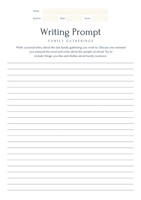 Simple Journal Writing Prompt Worksheet My English Pages Store