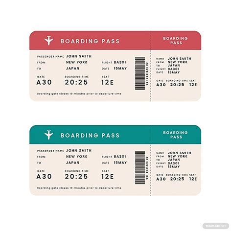Boarding Pass Ticket Vector In Illustrator Svg Eps Png Download Template Net
