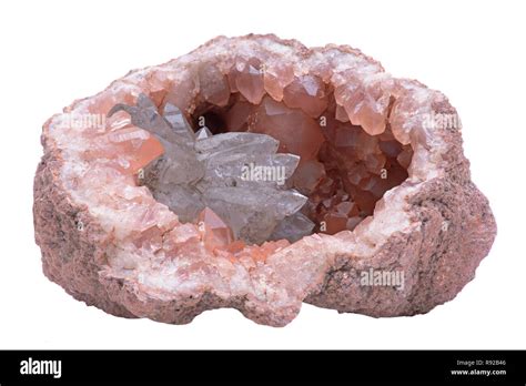 Rare Pink Amethyst Geode Cluster From Patagonia Argentina Isolated On