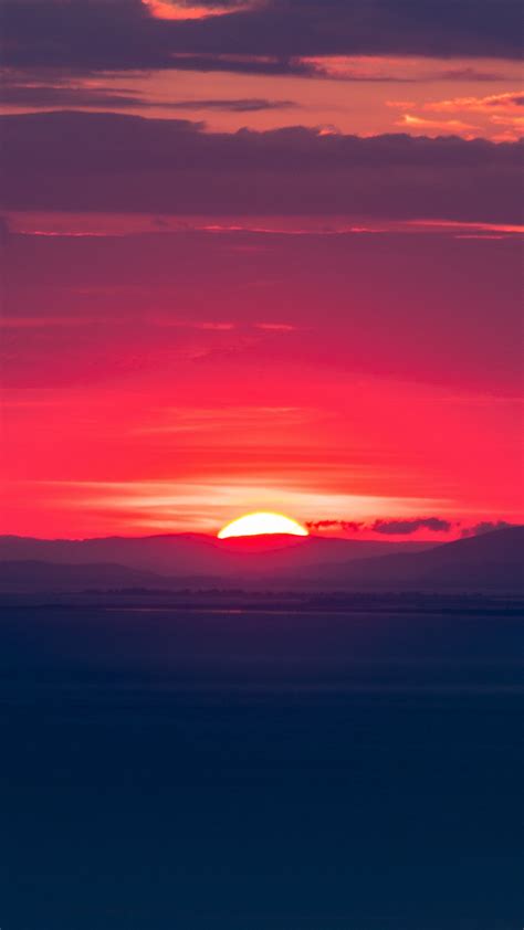 Sunset Sky Greece Horizon Fond Décran Téléphone Coucher De