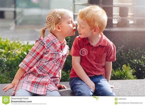 Two White Caucasian Cute Adorable Funny Children Toddlers