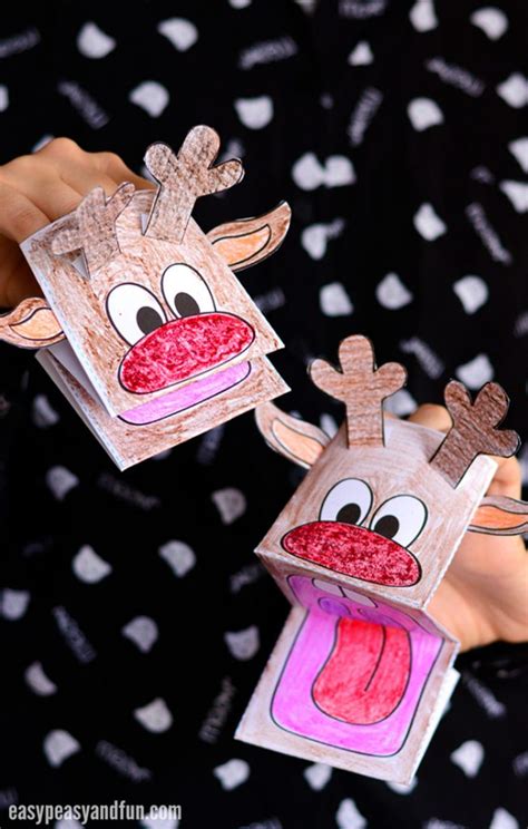 Printable Reindeer Paper Puppet Easy Peasy And Fun