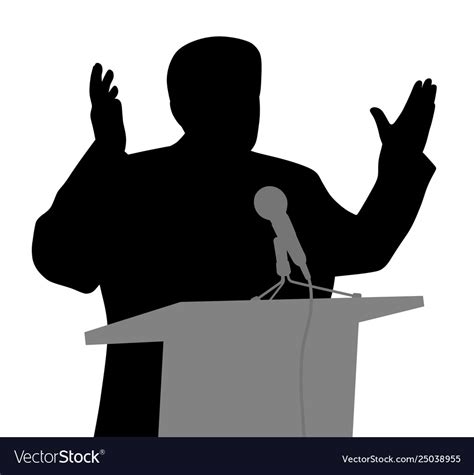 Public Speaking With Open Hands Gesture Royalty Free Vector