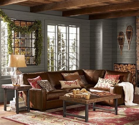 Sacramento Pottery Barn Chaise Living Room Rustic With