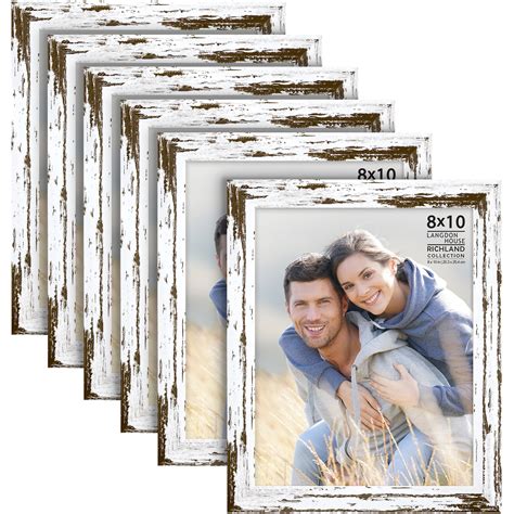 Langdon House 8x10 Distressed White Picture Frames Farmhouse Style 6