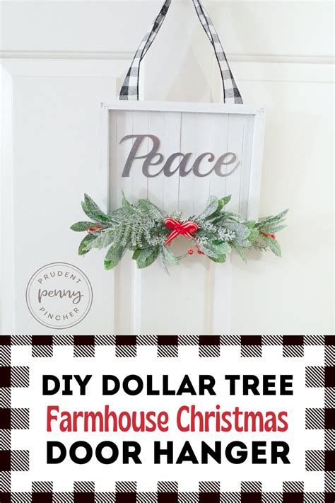 Diy Dollar Tree Farmhouse Christmas Door Hanger Prudent Penny Pincher