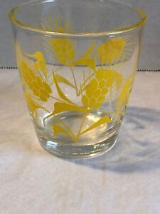 Vintage Hazel Atlas 1 2 Pint Yellow Wheat Pattern Sour Cream Glass EBay
