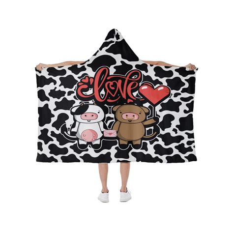 Cow Print Blanket Cow Love Hooded Blanket Official Merch Cl1211 Cow