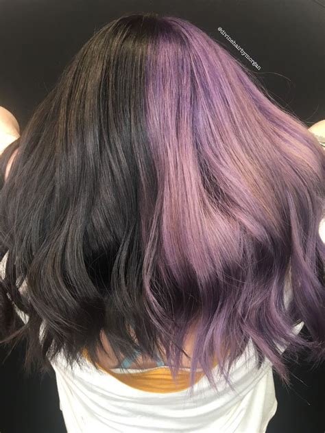 Half Purple Half Black Two Color Hair Hair Color For Black Hair