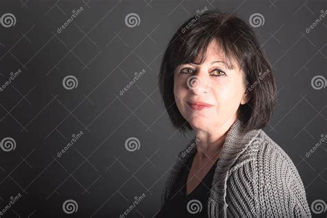 Portrait Of Mature Dark Haired Woman Stock Image Image Of Woman