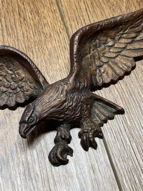 vintage cast metal american eagle wall plaque bronze color 9 1 4 wide ebay