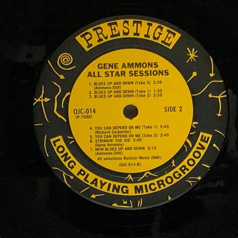 Gene Ammons All Star Sessions Original Jazz Classics 014 Reissue Ebay
