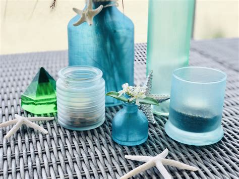 Diy Decorative Sea Glass Bottles Votives And Vases Glass Bottles Glass Vase Project