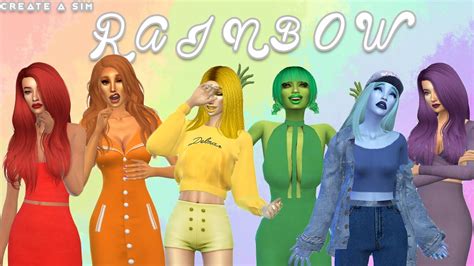 The Sims 4 🌈 Rainbow 🌈 Create A Sim Youtube