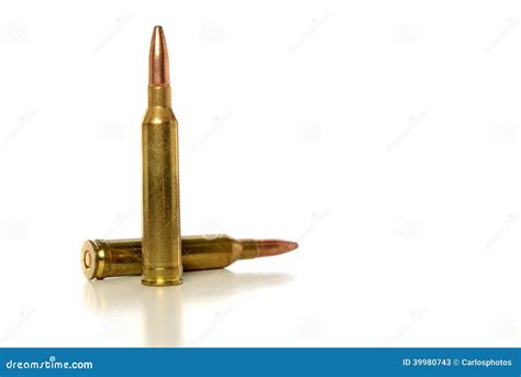 Two Bullets Stock Image Image Of Horizontal Brass Rifle 39980743