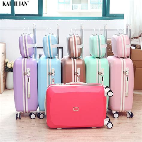 Cute Women Rolling Luggage Sets Spinner Password Suitcase Wheels 20