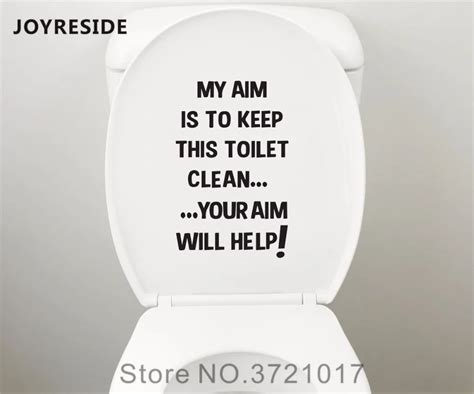 Joyreside Quote My Aim Is To Clean Funny Restroom Bathroom Seat Toilet