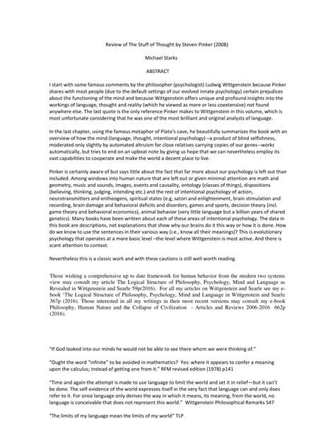 Pdf Review Of The Stuff Of Thought By Steven Pinker 2008