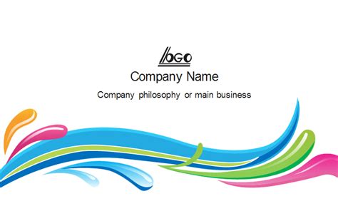 colorful curve business card template