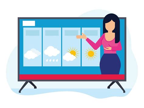 Female News Anchor Giving Weather Report 15492462 Vector Art At Vecteezy