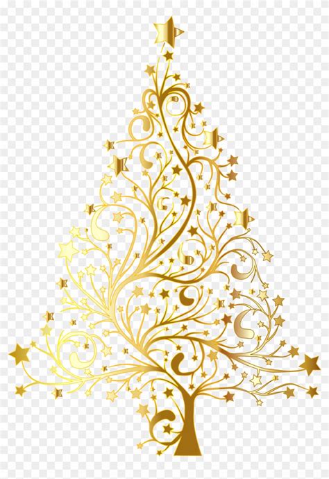 Elegant Gold Christmas Tree Vector
