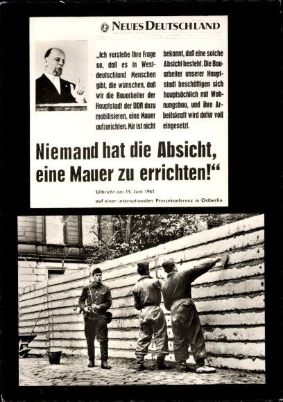 Willkommen bei der berliner zeitung. Zeitungs Postcard Berlin Mitte, Walter Ulbricht 1961 ...