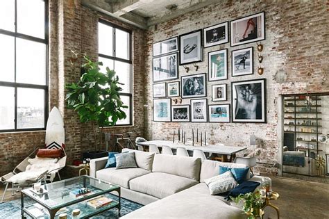 Brooklyn Loft With Aged Brick Concrete Floors And Exposed Beams