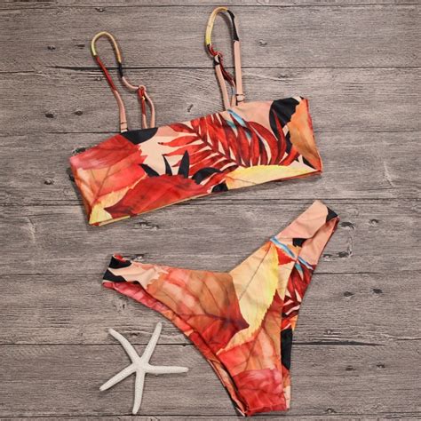 Buy Newest Summer Sexy Bikini Women Swimwear Bandeau Thong Bikini Set Beach