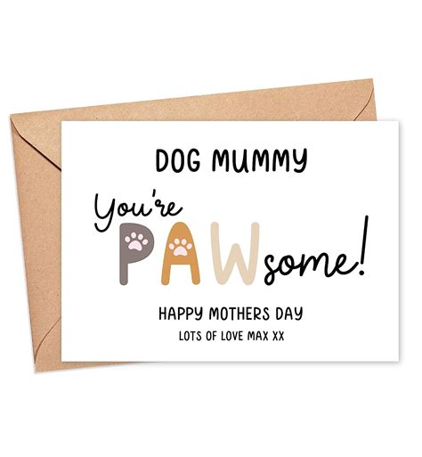 Dog Mummy Mothers Day Card You Are Pawsome Mom Mum Mommy Mothers Day