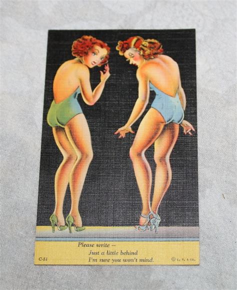 Vintage Pin Up Girl Risque Postcards S Original Art Etsy