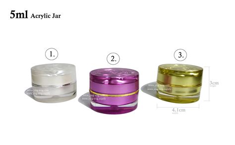Check spelling or type a new query. 5ml Acrylic Jar (White / Gold / Purple) - Bottles Online Shop