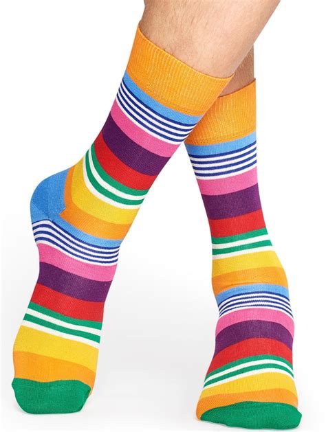 Happy Socks Multi Stripe Sock Dames Heren Unisex Sokken Mst01
