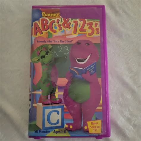 Barney Abcs And 123s Vhs Tape Lets Play School Sing Along Songs
