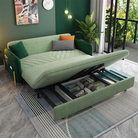 55 Full Sleeper Sofa Green Upholstered Convertible Sofa Sofa Bed