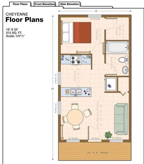 16 X 32 Floor Plan Love This But Id Have To Put A Washerdryer