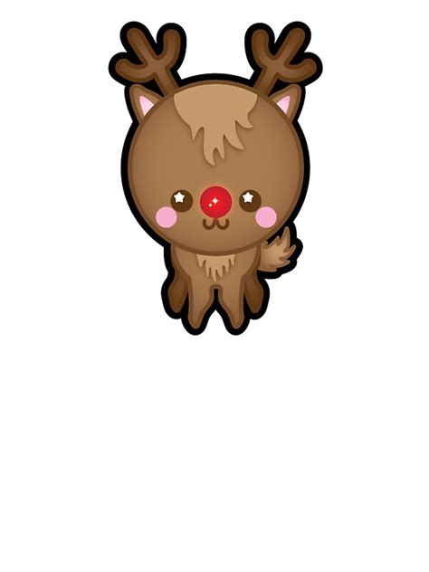 Cute Kawaii Rudolph The Red Nosed Reindeer Stickers By Ladypixelle