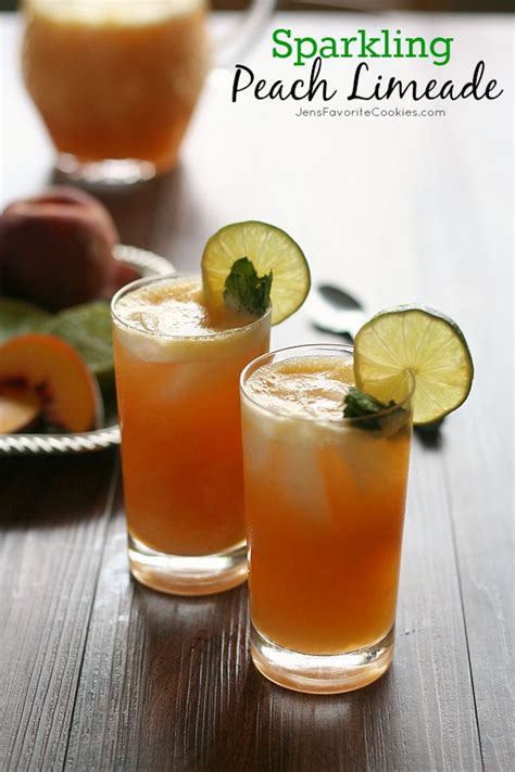 Cherry juice, limes, club soda, sauvignon blanc, vodka. Sparkling Peach Limeade | Jen's Favorite Cookies
