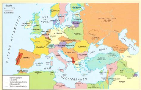 Mapa político da europa a rússia é o maior país da europa e do mundo. Mapa - Mapa de Europa tras Finalizar la Primera Guerra ...