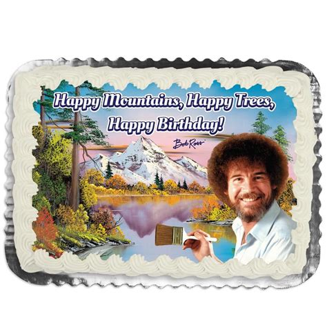 You're an absolute legend and a man of many talents. Bob Ross Classic Printed Icing Sheets for Quarter Sheet ...