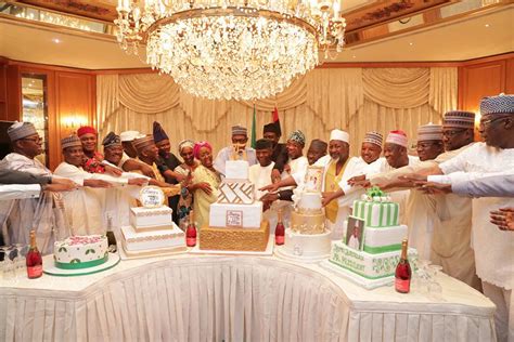 photos from president buhari s surprise birthday get together fow 24 news