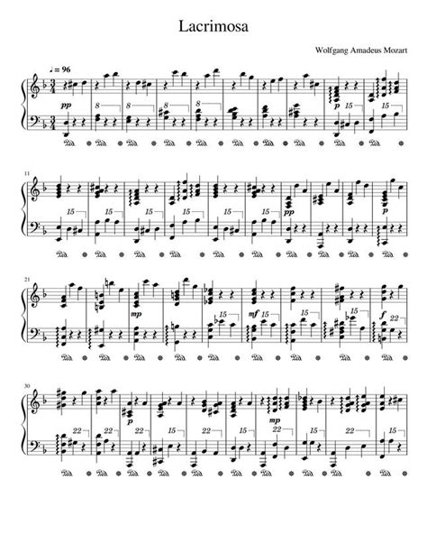 Mozart Lacrimosa By Potter Jayan Sheet